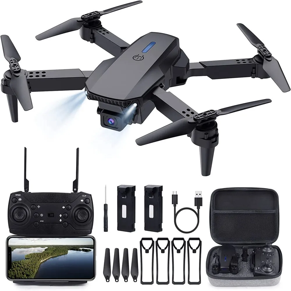 Drones con cámara para adultos principiantes y niños, dron plegable con  cámara HD 1080P, cuadricóptero RC - video en vivo FPV, retención de  altitud