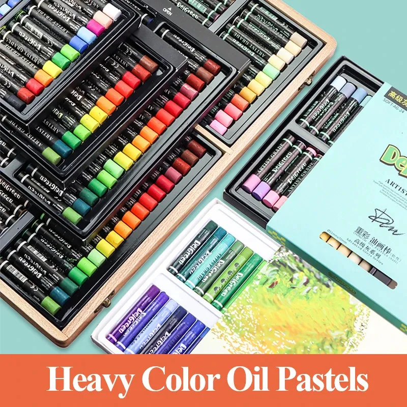 Crayon Delgreen Soft Oil Pastel/Crayon/Stick 12/24/36/60 Color Heavy-Color/Mini/Advanced-Grey Painting Graffiti Crayon Artist Students 231108