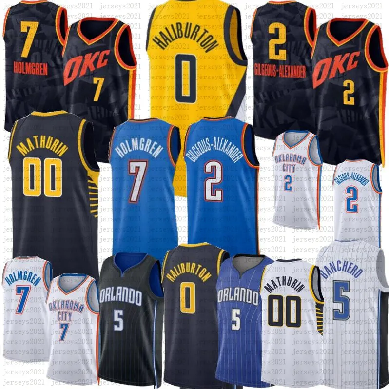 Shai Gilgeous Alexander camisetas de baloncesto Okc Chet Holmgren Paolo Banchero Pacer Tyrese Haliburton Bennedict Mathurin