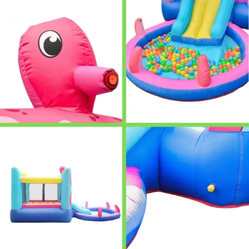 Inflatable Water Park House for Kids the Playhouse Company Jumping Jumper with Pool Ball Pit Wet and Dry Castle Outdoor Play Fun in Garden Backyard Party Octopus Spray