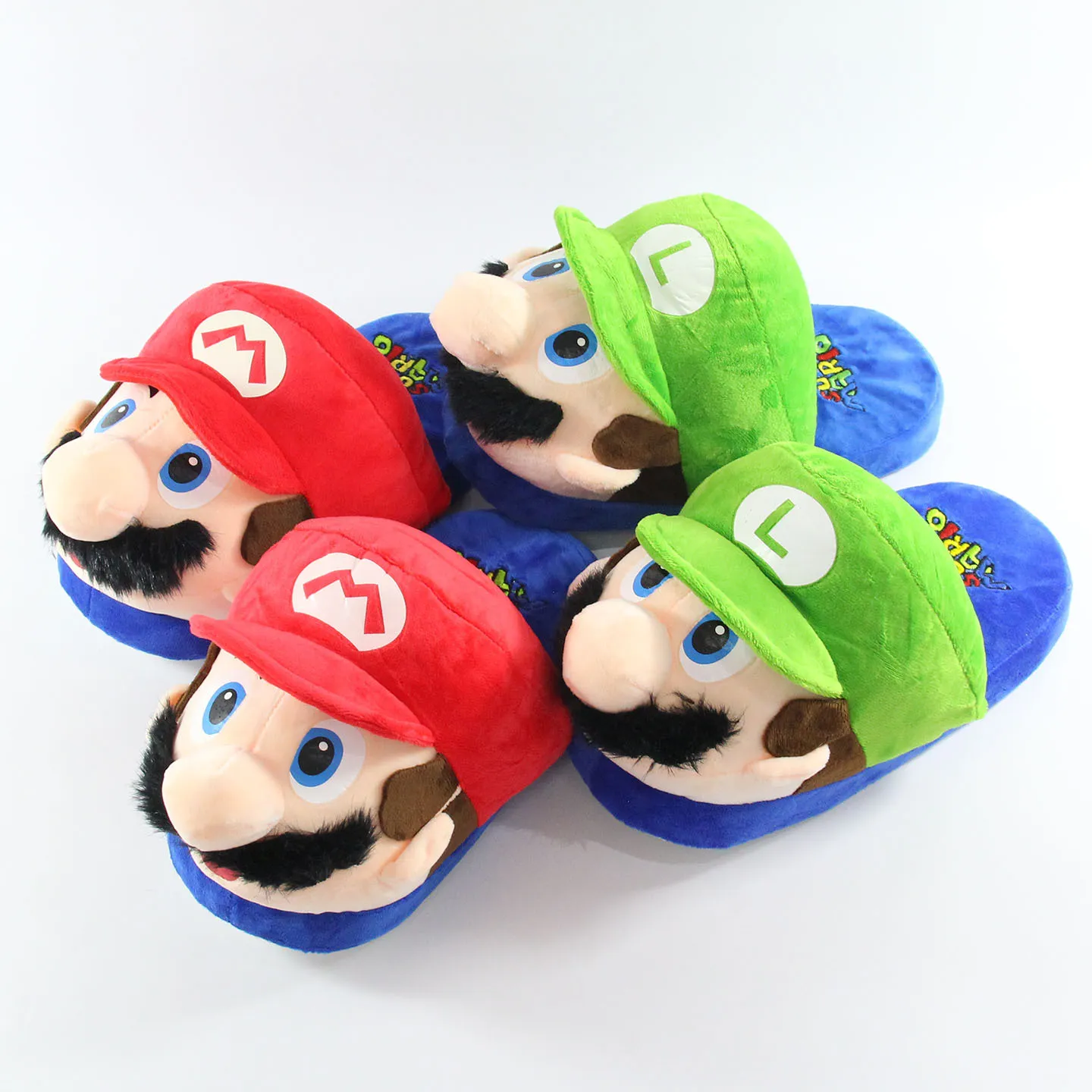 Cartoon Cute Anime Character Plush Slippers Home Use Warm Plush Toy Festival Gift 28cm PP Cotton