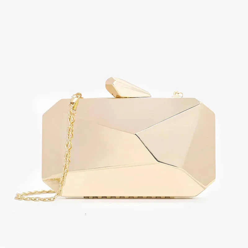 Evening Bags Gold Acrylic Box Geometric bags Clutch Bag Elegent Chain Shoulder for Women Handbag For WeddingDatingParty 231108