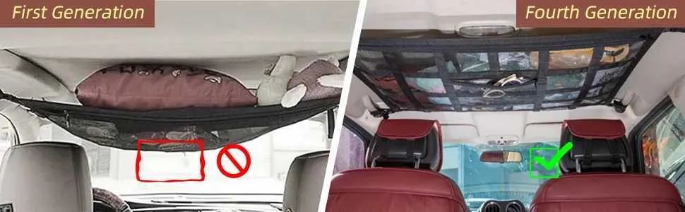 Upgraded Car Ceiling Cargo Net