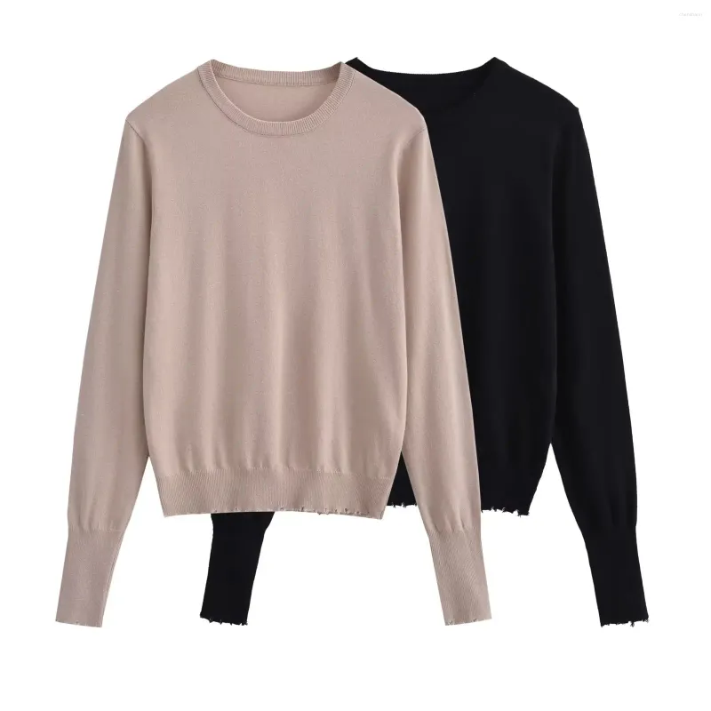 Pulls pour femmes Femmes 2023 Mode Alpaga et pull en laine Vintage O-Collier à manches longues All-Match Casual Femme Pulls Chic Tops