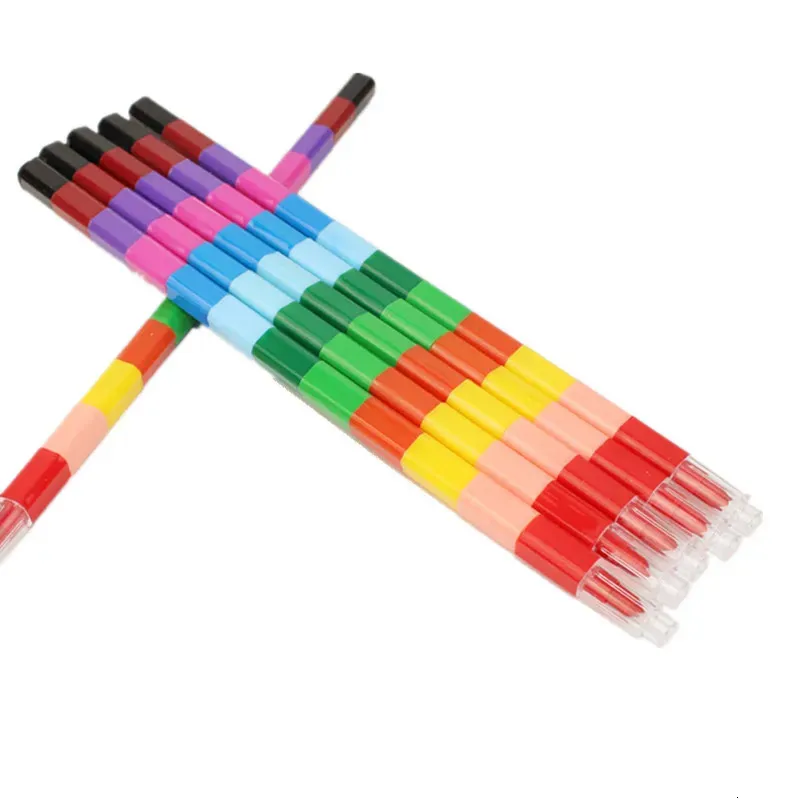 Vicloon Lápices de Arcoíris Apilables,20 PCS Apilando Lápices de Vicloon Lápices de Arcoíris Apilables,20 PCS Apilando Lápices de