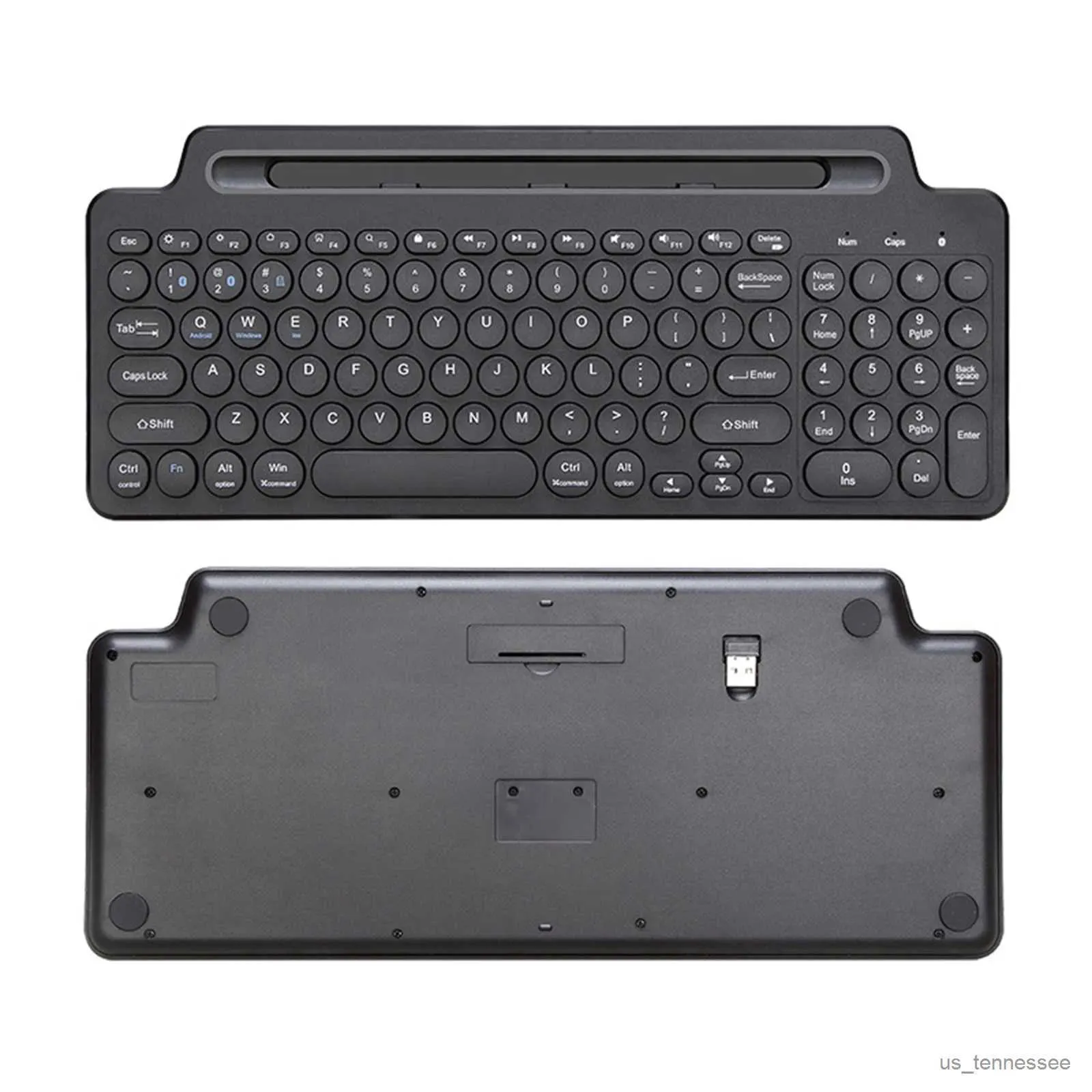 Tastaturen Tastaturen 2,4 G kabellose Bluetooth-Tastatur mit Ziffern-Touchpad, Maus, Telefonkartensteckplatz, Ziffernblock für Android-Desktop-Laptop-PC R231109