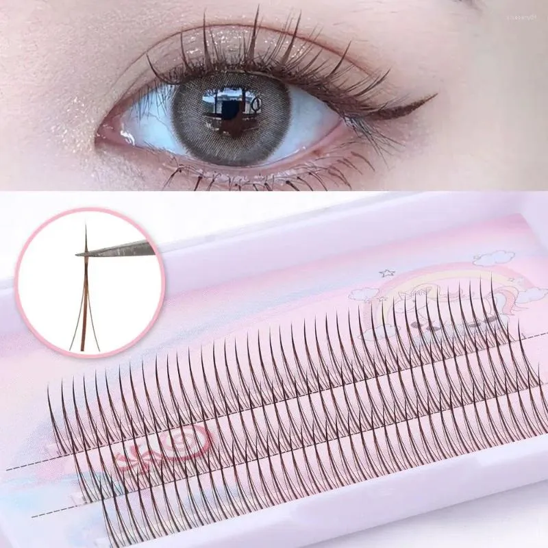 Falsche Wimpern, schwarz, braun, einzelne Wimpern, A/M-Form, Feen-Look, Cluster, Wimpernverlängerung, zart, flauschig, zum Selbermachen für Frauen