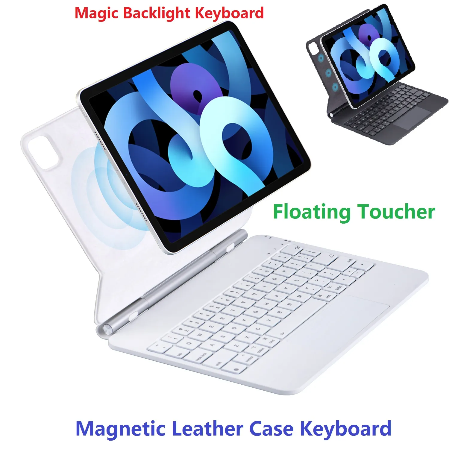 Foldable Magnetic Keyboard Folio Case With Touchpad For IPad Pro