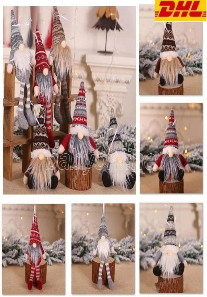 Party Christmas Decoration Ornaments Knitted Plush Gnome Doll Home Decor Wall Hanging Pendant Holiday Party Kids Doll Gifts1058398