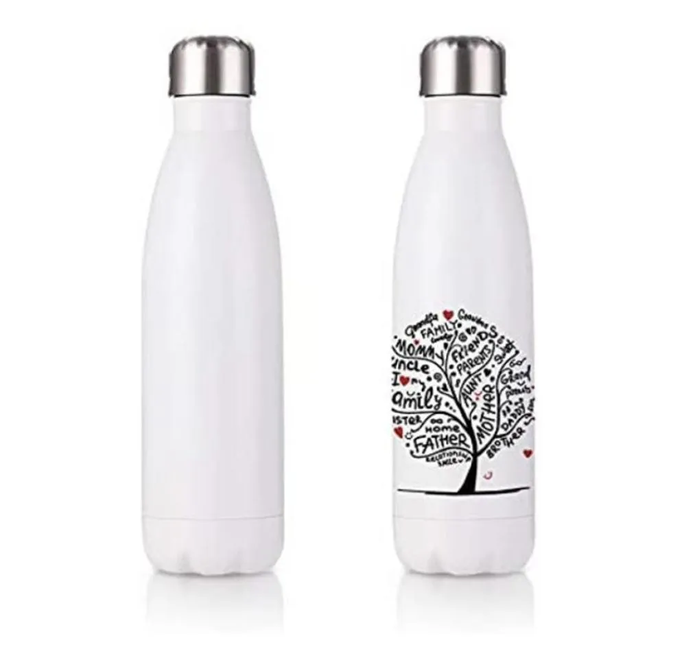 Botella de agua en blanco para sublimación de 17 oz a granel, vasos deportivos de acero inoxidable con aislamiento con sublimación 04066498941