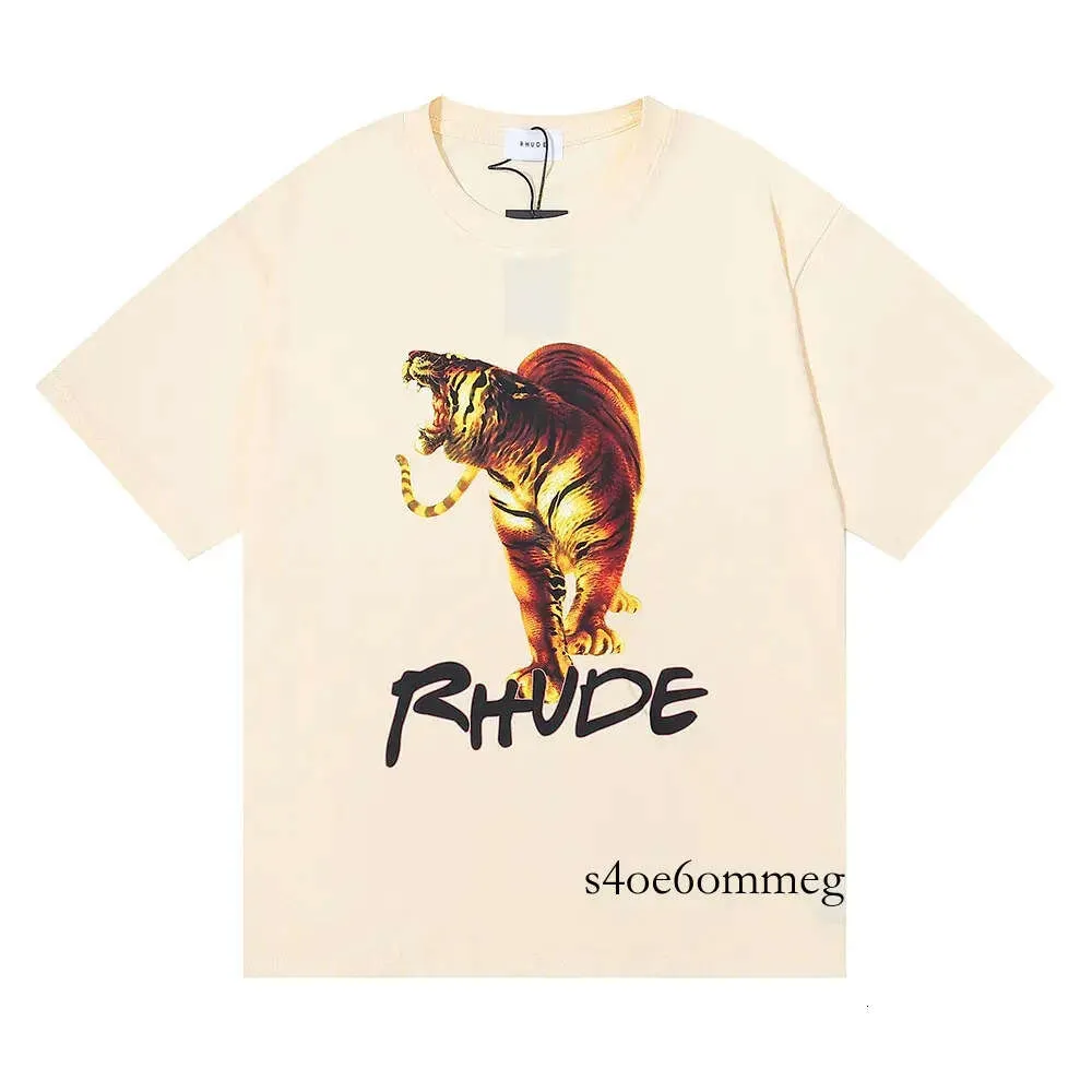 60% 30% OFF Designer Rhude T-shirt Marque Tees Imprimer Tiger T-shirts Hommes Femmes Manches courtes Été Streetwear Tops Lover Vêtements 44