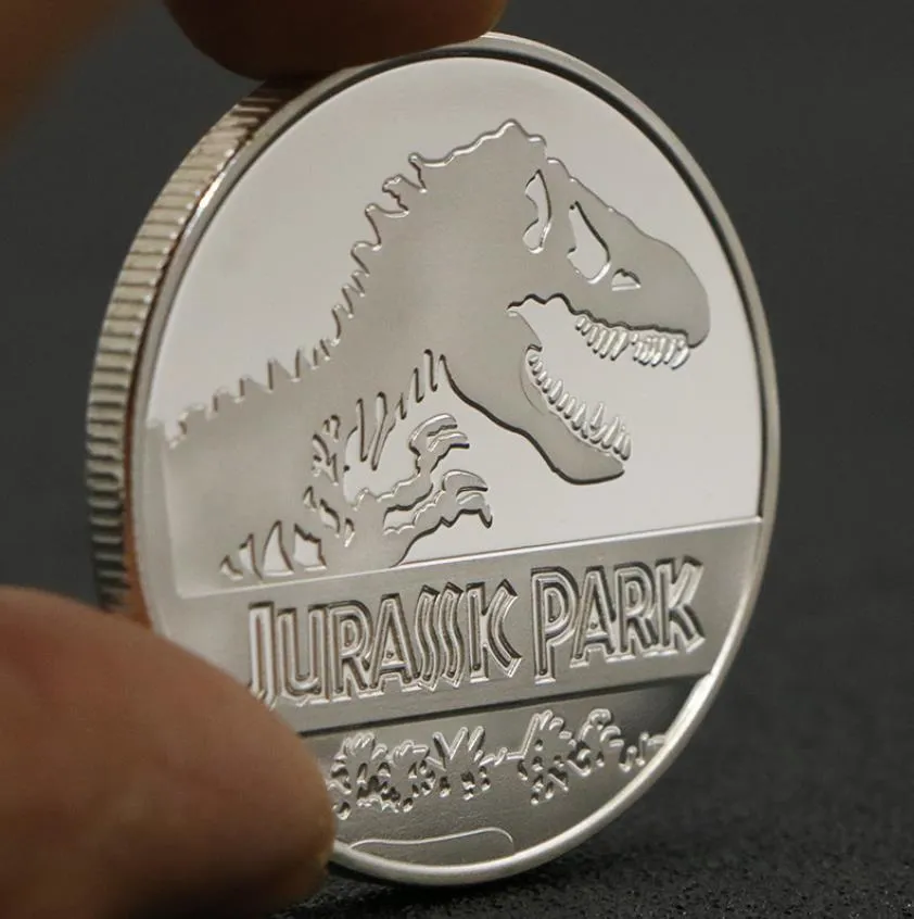 Silver plaqué commémoratif Jurassic Park Dinosaur Coin - Arts Crafts Metal Collectible