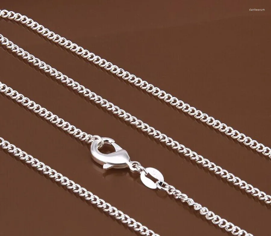 Chains 5PC Fine Jewelry Findings 18inches Necklace Silver Color Plated 2.0MM Side ChainLobeter Clasp Jewellery Sets For Pendant