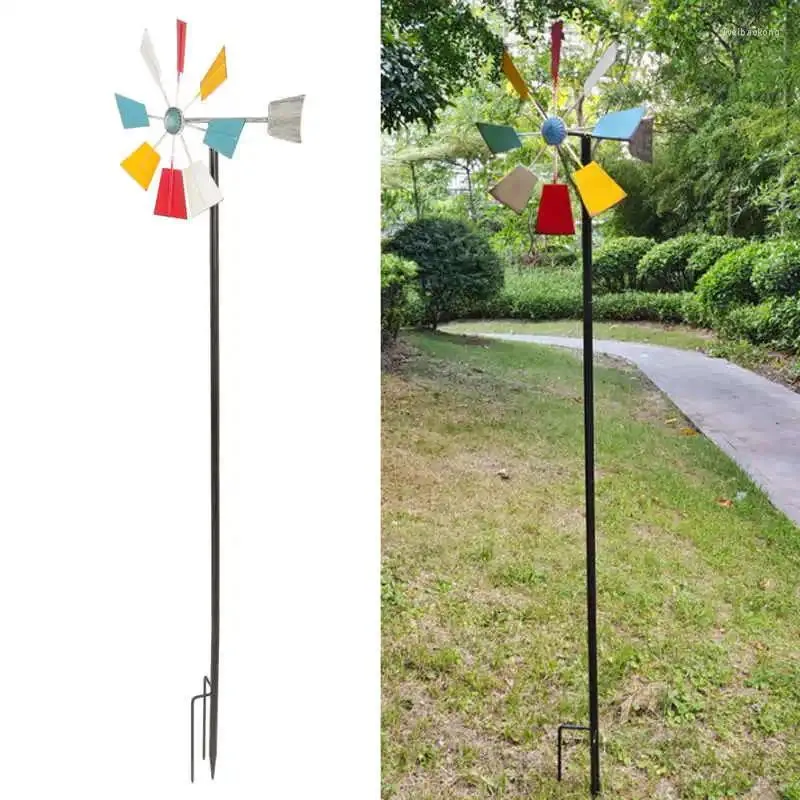 Garden Decorations Wind Spinner Iron Colored Weather Resistant Outdoor Sculpture For Landscape Decoration