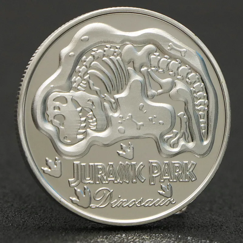 Silver plaqué commémoratif Jurassic Park Dinosaur Coin - Arts Crafts Metal Collectible