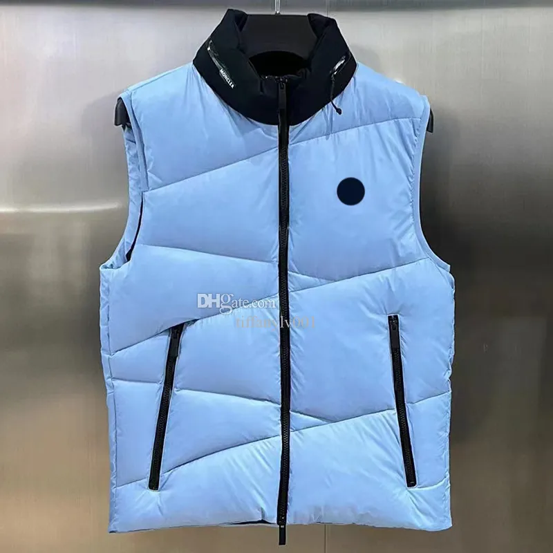 Monclairer designer masculino coletes jaqueta com capuz inverno puffer colete casacos bordado crachá quente outerwear coletes