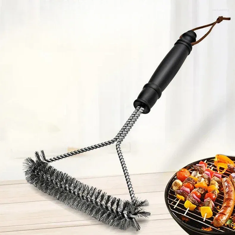 Verktyg BBQ Grill Barbecue Kit Portable Anti Rust Brush Clean Accessoarer Non Stick Cleaning Borstes Tire Cooking