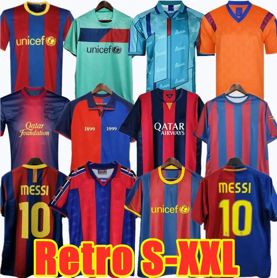 Messis Neymar Retro Soccer Jerseys Barca 96 97 08 09 10 11 Xavi Ronaldinho Ronaldo Rivaldo Guardiola Finals Finals Classic Maillot De Foot 12 13 14 15 16 16 17