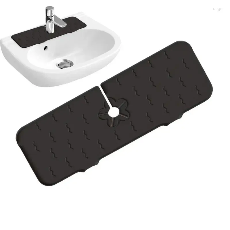 Tappetini da tavolo Tappetino drenante per rubinetto Tappetino di protezione per lavandino in silicone Accessori per la protezione dagli spruzzi d'acqua per la toilette dell'appartamento