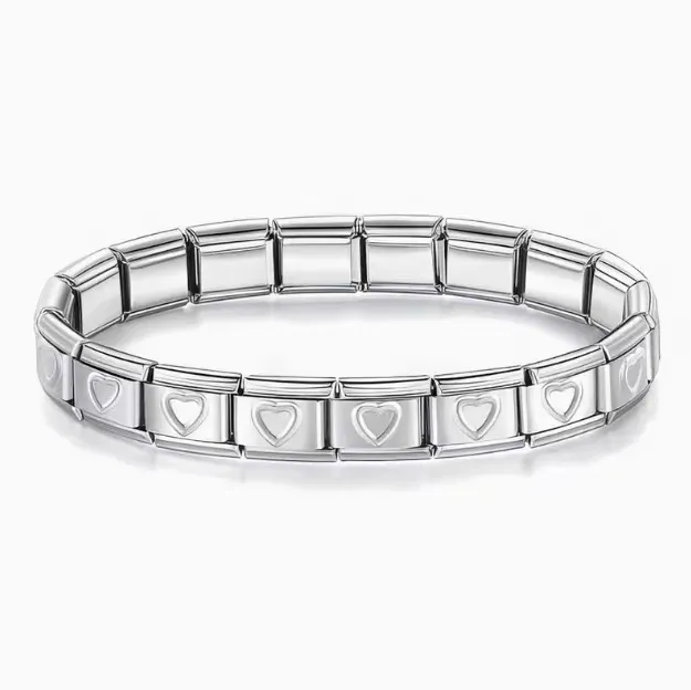 5 pçs nova moda feminina jóias 9mm largura módulo emenda pulseira cor pulseira de aço inoxidável pulseira meninas presente de casamento diy relógio pulseira