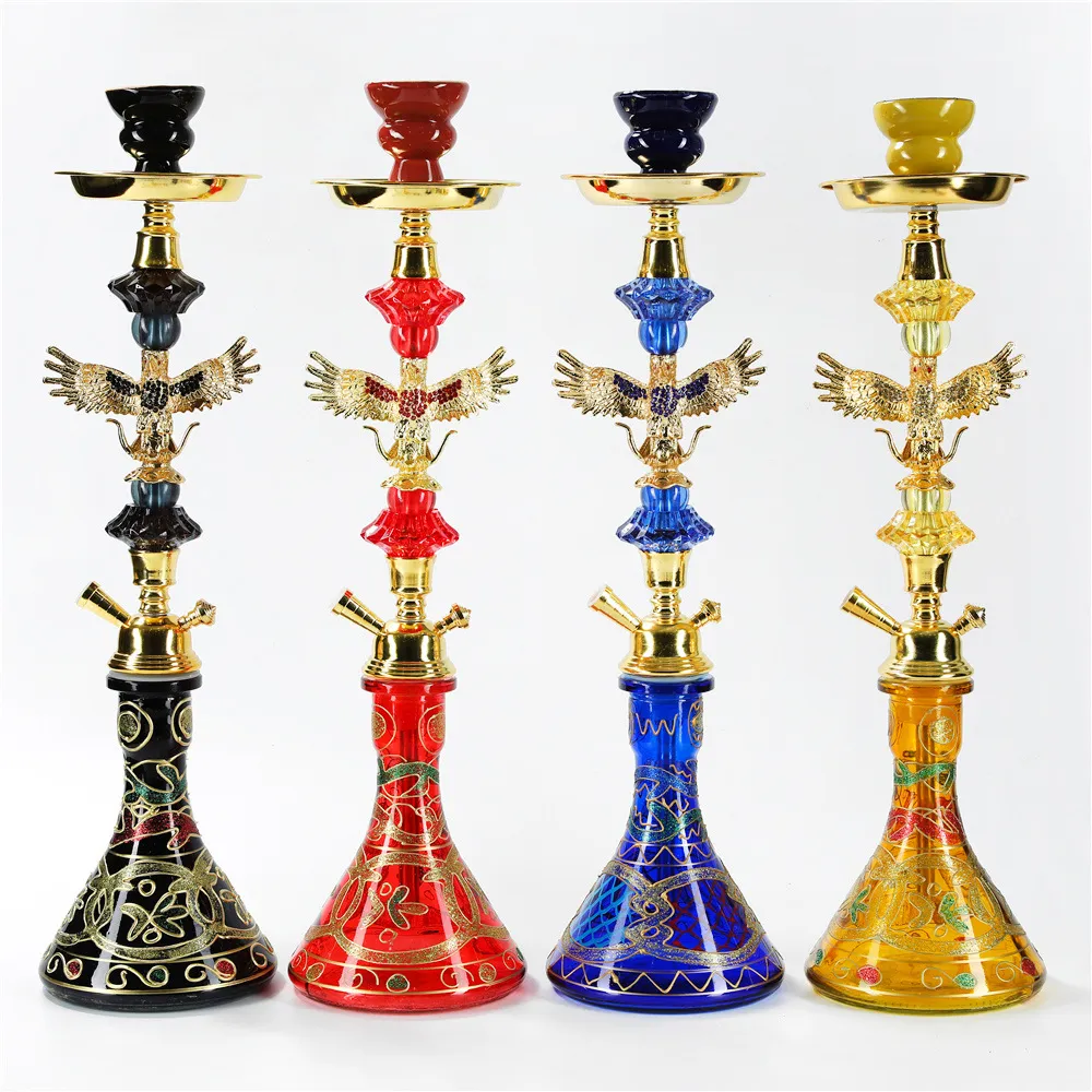 Set di bong in vetro Eagle a tubo singolo con un set completo di accessori per narghilè Narghilè multicolore all'ingrosso