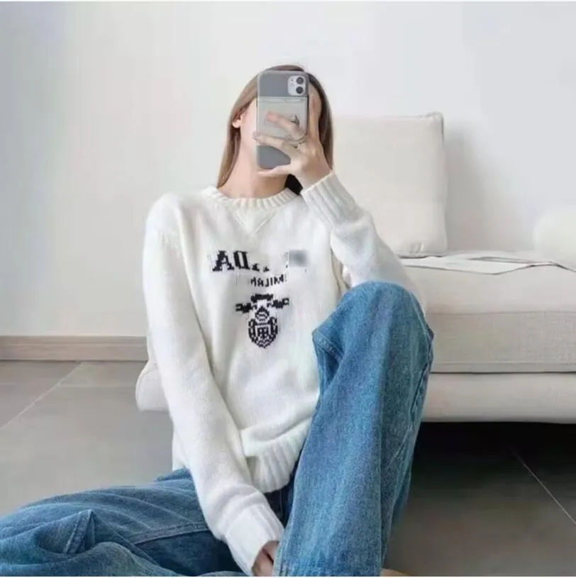 2023 Nowa marka Women Designer Letters Pullover Kobiety okrągły szyję Długie rękaw kobiece bluza pirnted dzianiny