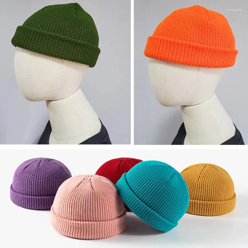 Berets Winter Beanies Short Thread Hip Hop Hat Adult Men Female Knitted Skull Cap Elastic Unisex Hats Bonnets For Women