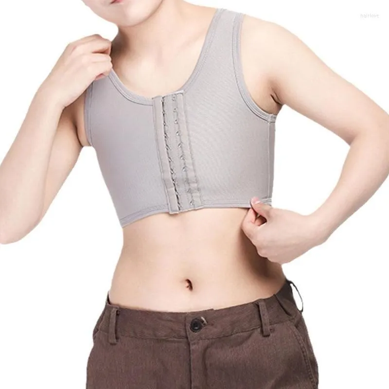 Women's Shapers Breast Vest Mesh Front Button Slim Corset Bra Undershirt Chest Casual Comfort Short For Girls Female