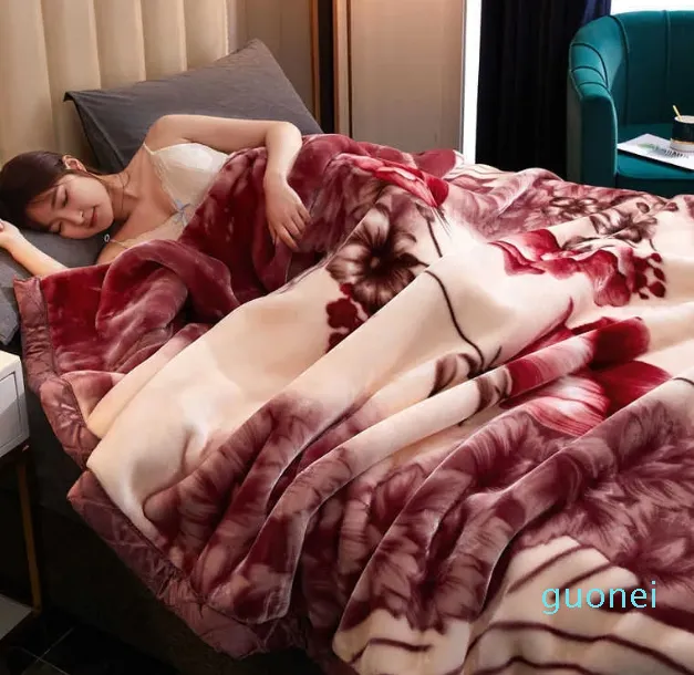 Layer Winter Dicke Raschel-Nerz-gewichtete Decke für Doppelbett, weiche, warme, schwere, flauschige Überwurfdecken