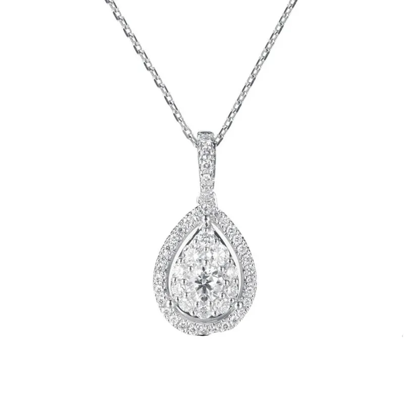 AAA Zirkon Water Drop Hang ketting Rhinestone CZ Vrouwen bruiloft kettingen sieradencadeau