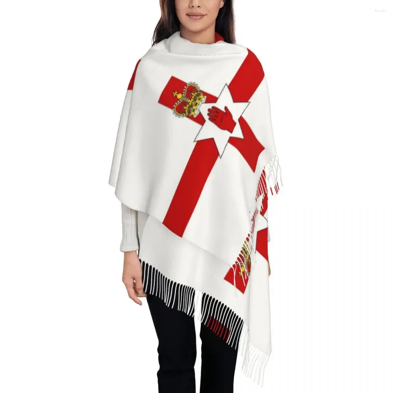 Lenços Ulster Banner Bandeira da Irlanda do Norte Xaile Wrap Womens Quente Longo Lenço Macio Pashmina