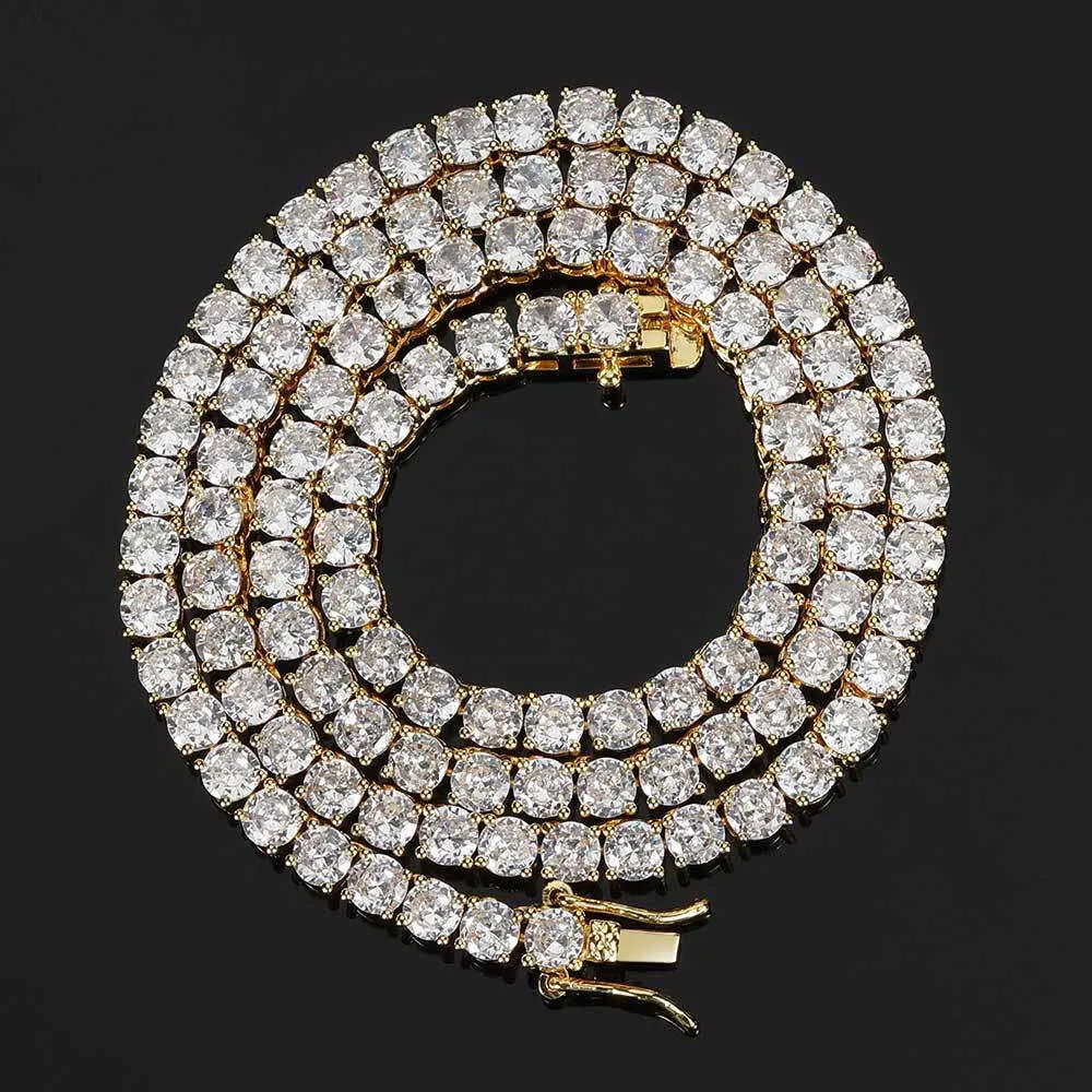 Ожерелье в стиле хип-хоп, индивидуальная настройка, серебро 925 пробы Mosan с бриллиантами, мужская теннисная цепочка