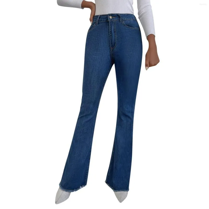 Dames jeans wijd been broek voor vrouwen hoge taille denim lente en herfst jean lange mouw shirts