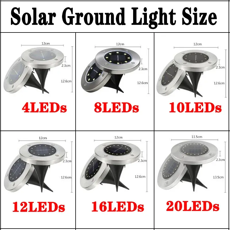 Solar Powered Ground Lamps LED Landscape Lawn Light IP65 Waterproof Outdoor Lighting for Path Garden Landscape Decoration Lamp