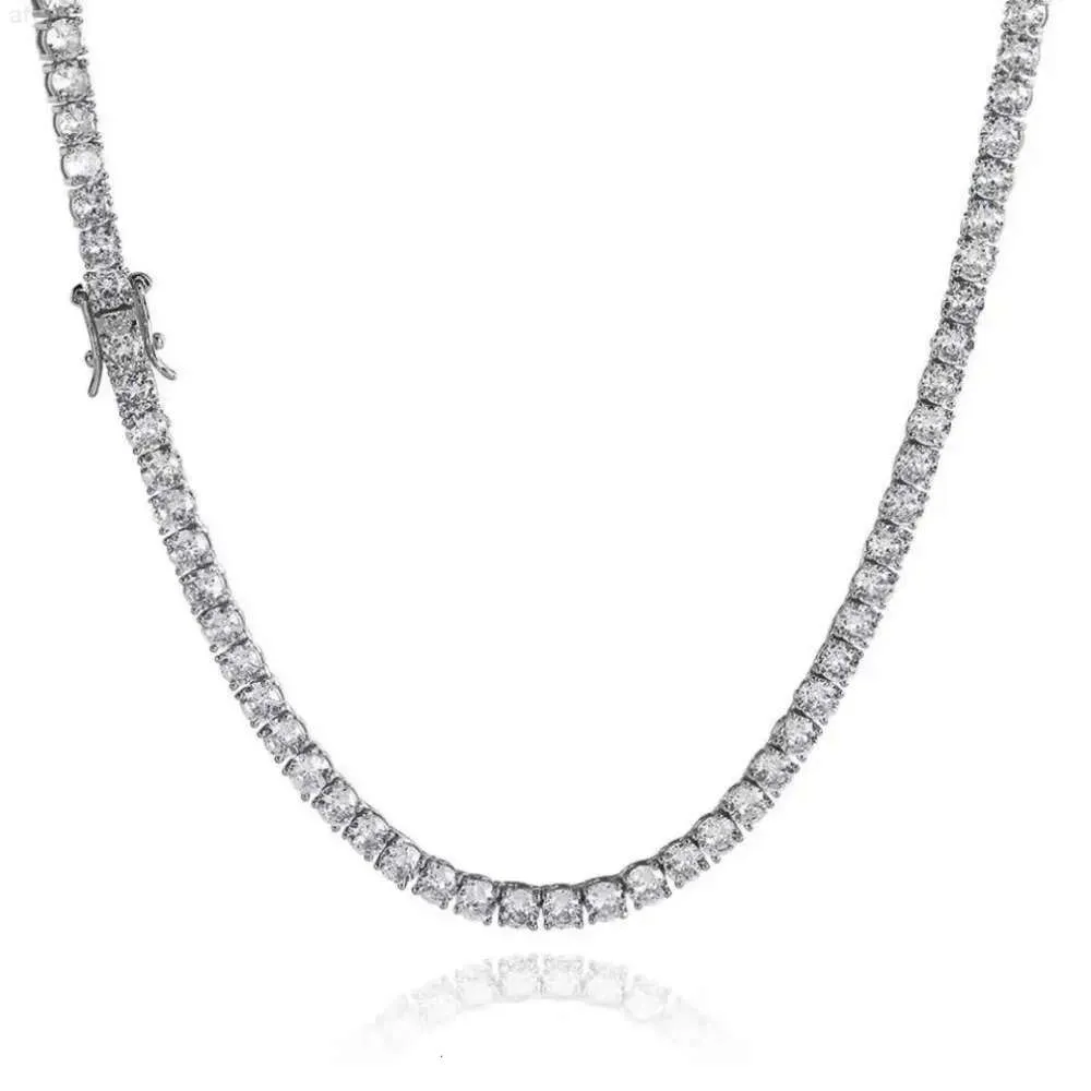 Hoyon S925 Sterling Silver Moissanite GoldGold Men Tennis Chain Men's Diamond Necklace