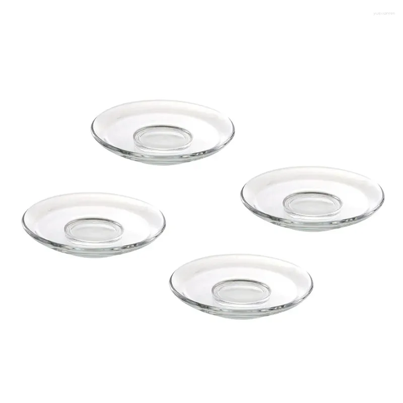 Copos Pires 4 Pcs Placas De Vidro Transparente Chá Doméstico Utensílios De Cozinha Espresso