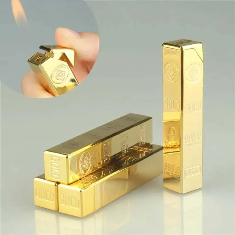 Lighters 2023 New Metal BRICs No Gas Personalized Creative Lighter Cigarette Cigar Flashlight Gift for Men and Women