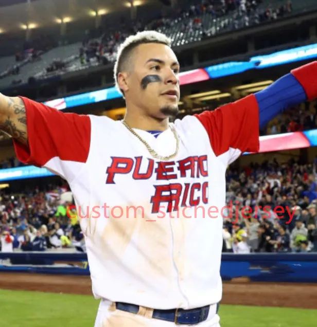 Francisco Lindor Puerto Rico Baseball Jersey Custom Stitched