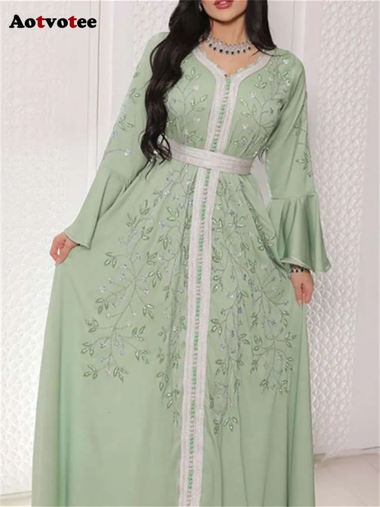 Manga comprida maxi para mulheres moda primavera vintage solto robe noite chique elegante vestidos com decote em v