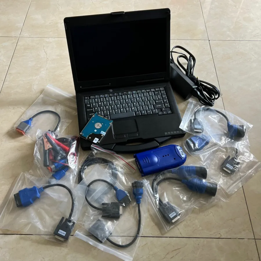 heavy truck diagnostic tool 125032 usb link 2 bluetooth scanner cables full adapter with laptop toughbook cf 53 i5 8g computer ready to use