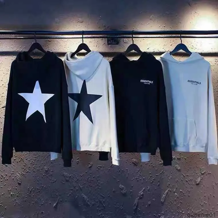 2023 New Men's and Women's Sweater Fashion Brand Essentialsweatshirt Five Point Star Loose High Street Sweater Hooded Autumn/winter {category}