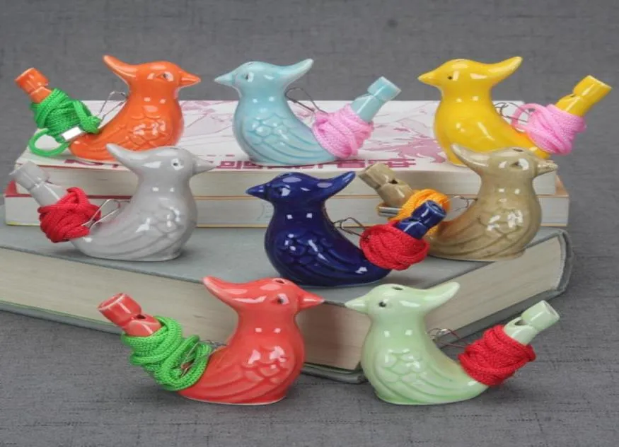 Fischietto a forma di uccello Fischietti per uccelli acquatici Regali per bambini Ocarina d'acqua in ceramica Arti e mestieri Regalo per bambini Molti stili8040757