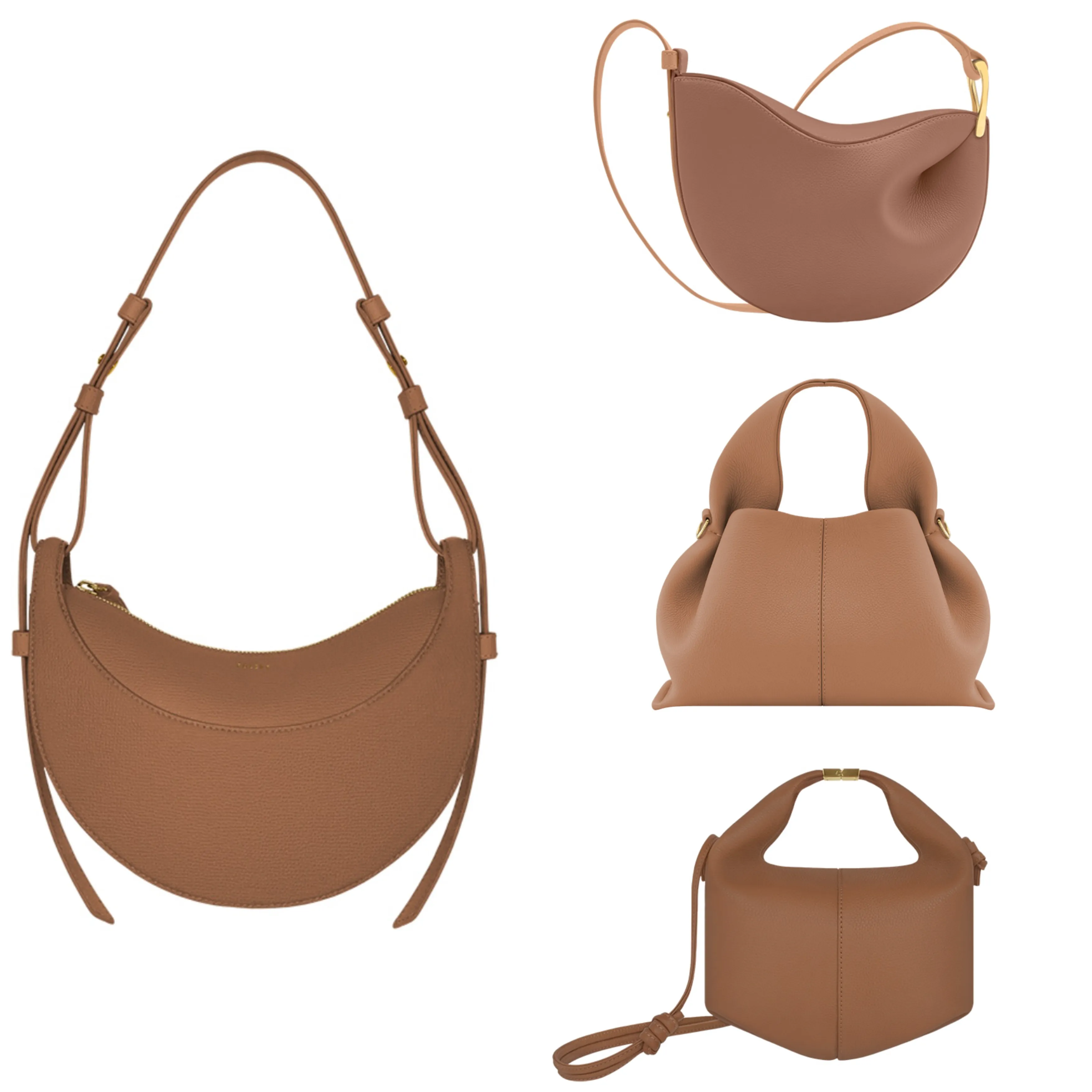 Designer Bag Polen Luxury Pure Cowhide Half Moon Bag numero Style Crossbody Bag Dumplings Bag Fashionabla och Classic Women's Handbag med originalförpackning