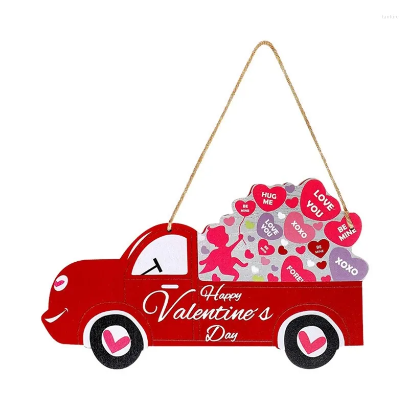 Garden Decorations Happy Valentine's Day Wooden Sign Vintage Truck Decor Door Wall Hanging For Wedding