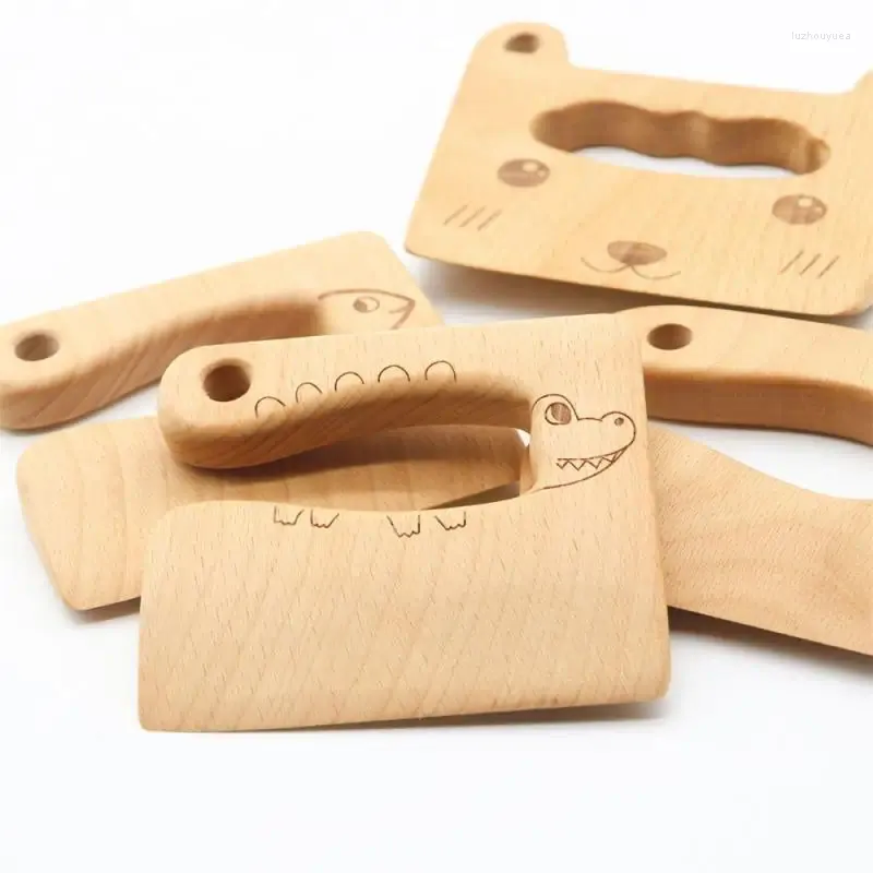 Couteaux non toxiques pour les enfants Party Prévoyez le couteau en bois des enfants Choix général Salade de fruits Toy Environmental Protection