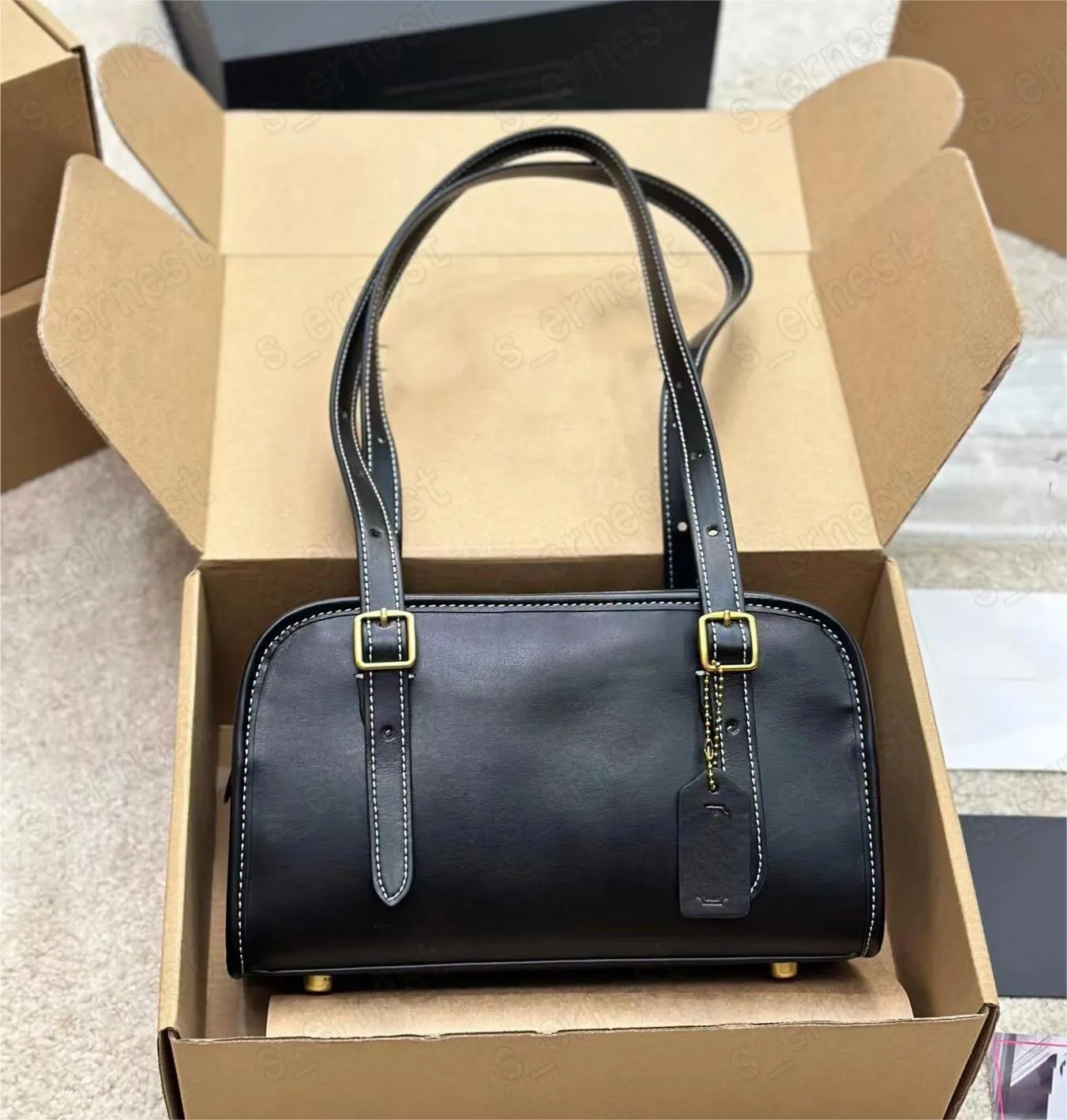 Vintage Shoulder Bags Chic Leather Baguette, Female Fashion