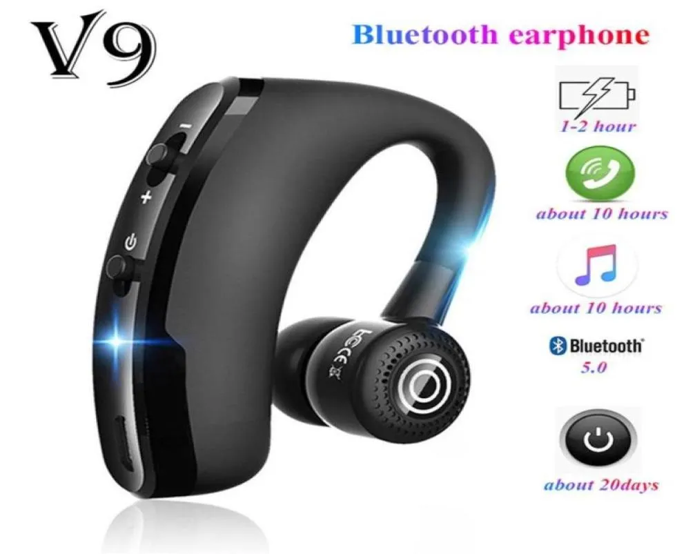 V9 Draadloze Bluetooth Oortelefoon Handen InEar Draadloze Hoofdtelefoon Drive Call Sport oortelefoon Voor iPhone Samsung Huawei Xiaomi260Q42274246761