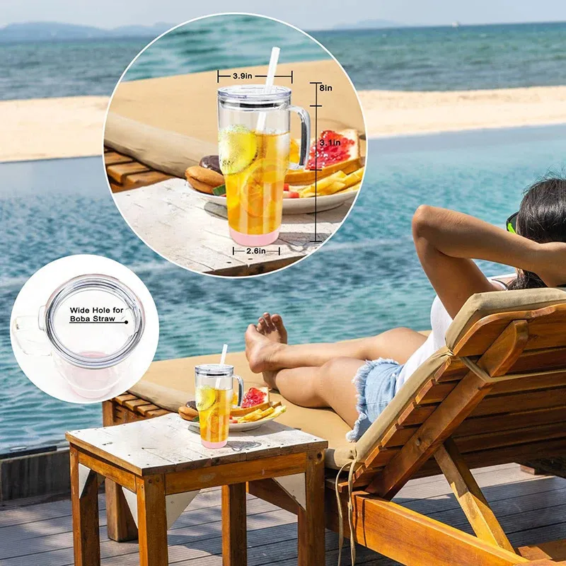 Iced Coffee Tumbler With Straw: 32oz Glass Drinking... From Xianstore09,  $11.63 | DHgate.Com