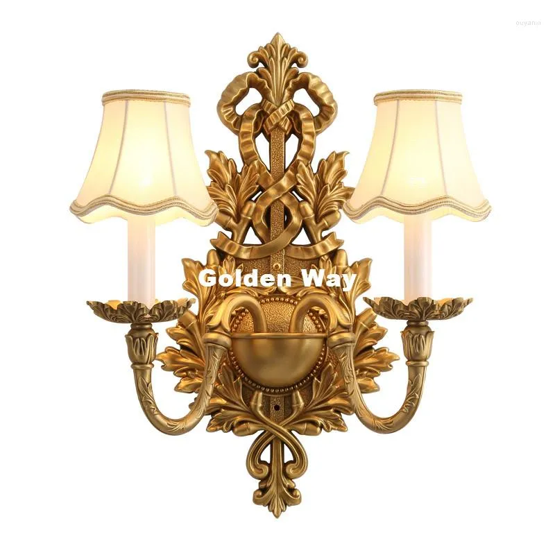 Lampy ścienne Lampa wewnętrzna Materiał Materiał Materiał Tkanina Materiał Nowoczesny salon Bedside Bronze LED Sconce