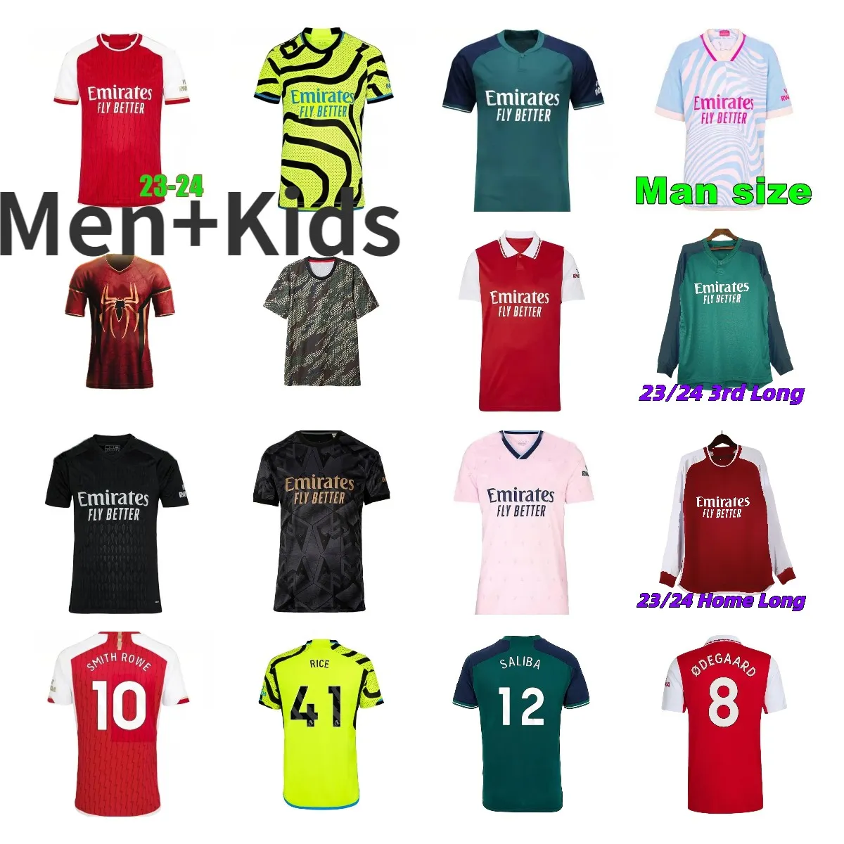 23 24 Arsenals Fans Player Version Jerseys de futebol SALIBA Gunners MARTINELLI G. JESUS 2023 2024 ARSen Love Unites Jersey Saka SMITH ROWE G.JESUS ODEGAARD Todos os uniformes